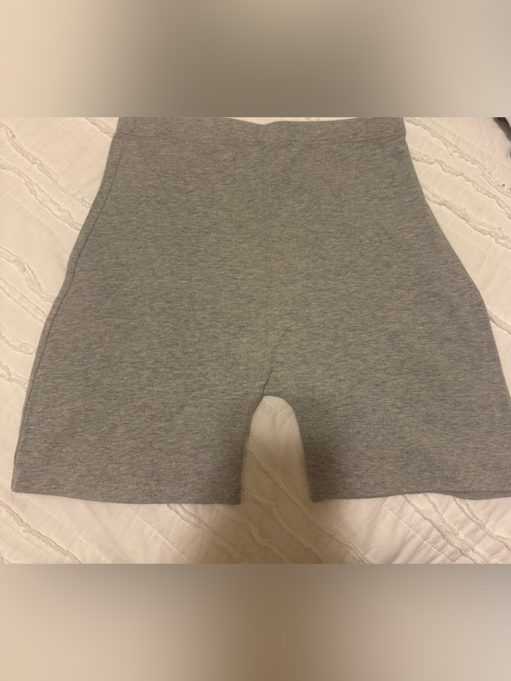 Brandy Melville Gray Ribbed High-Waist Bike Shorts